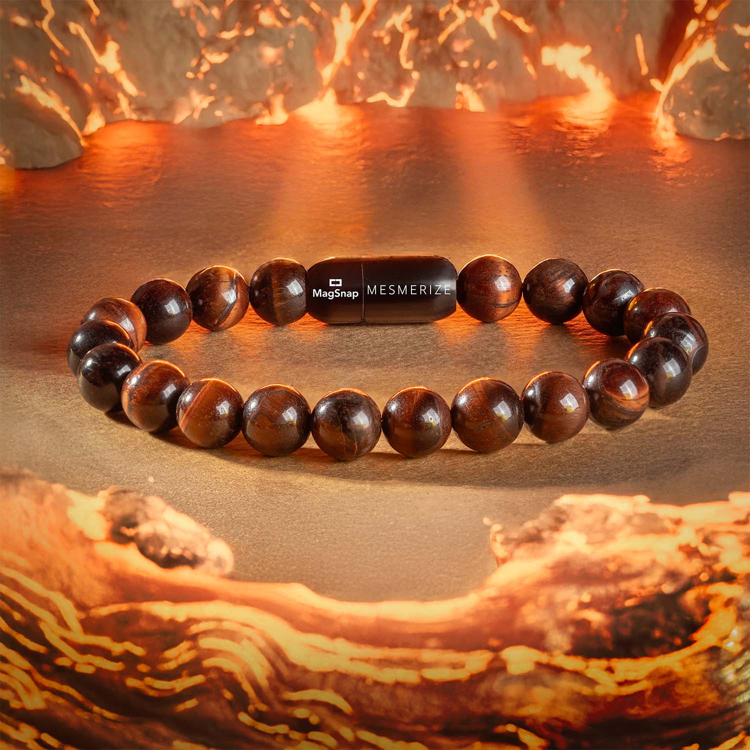 Fearless Red Tiger Eye Natural Stone Bracelet with MagSnap 2