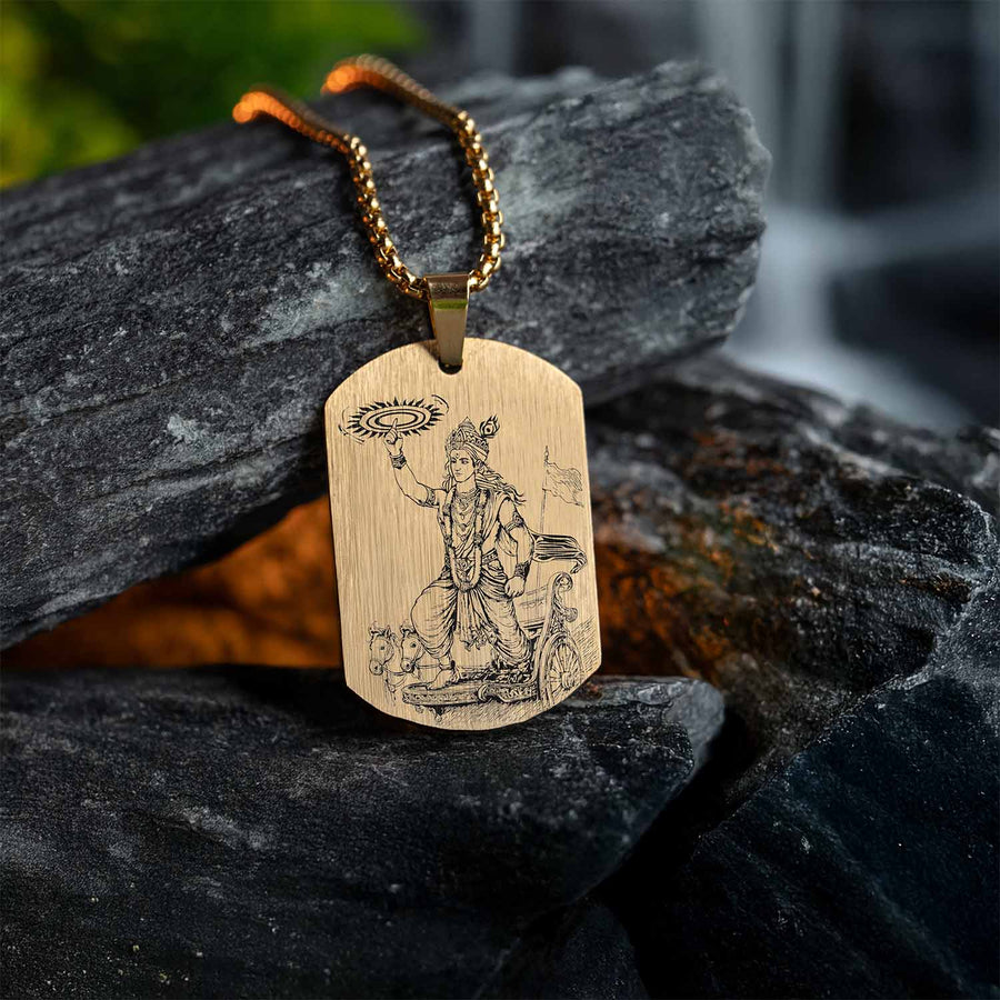Guiding Krishna Godform Tag Necklace