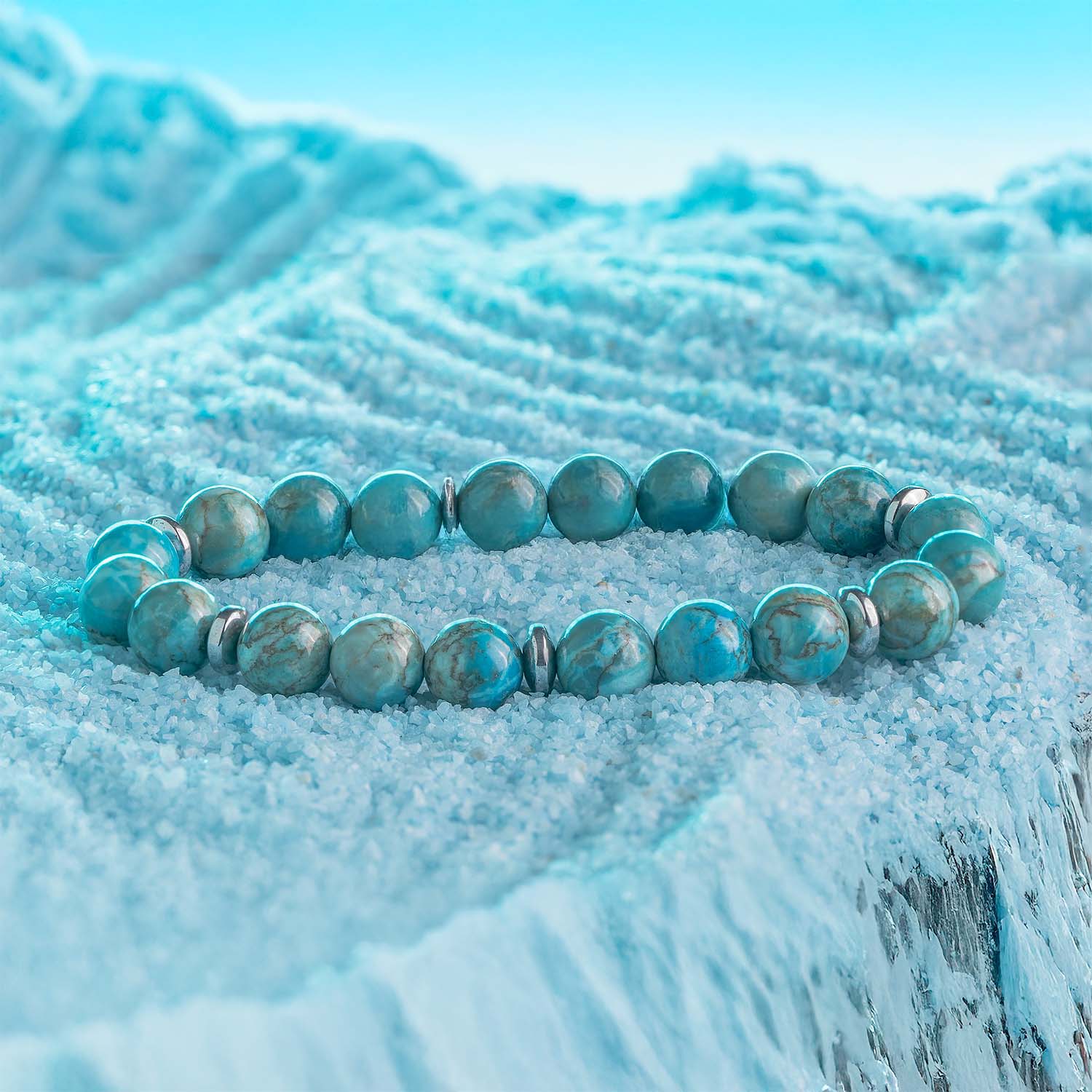 Harmony African Turquoise Natural Stone Elastic Bracelet