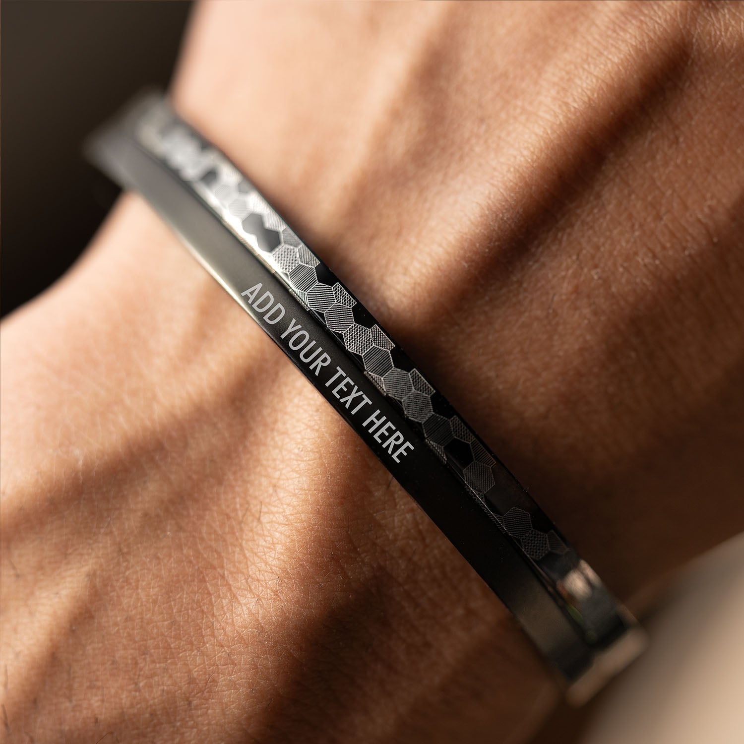 Hex Matrix Kada Bracelet with Personalisation