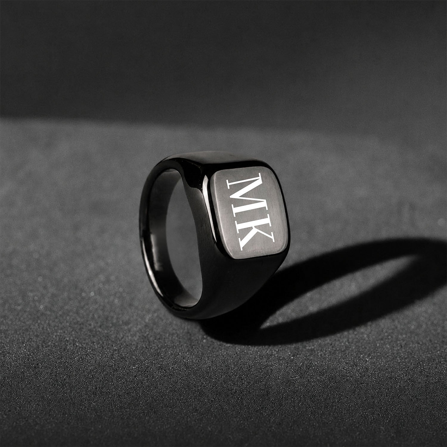 Black Hercules Signet Ring Personalised