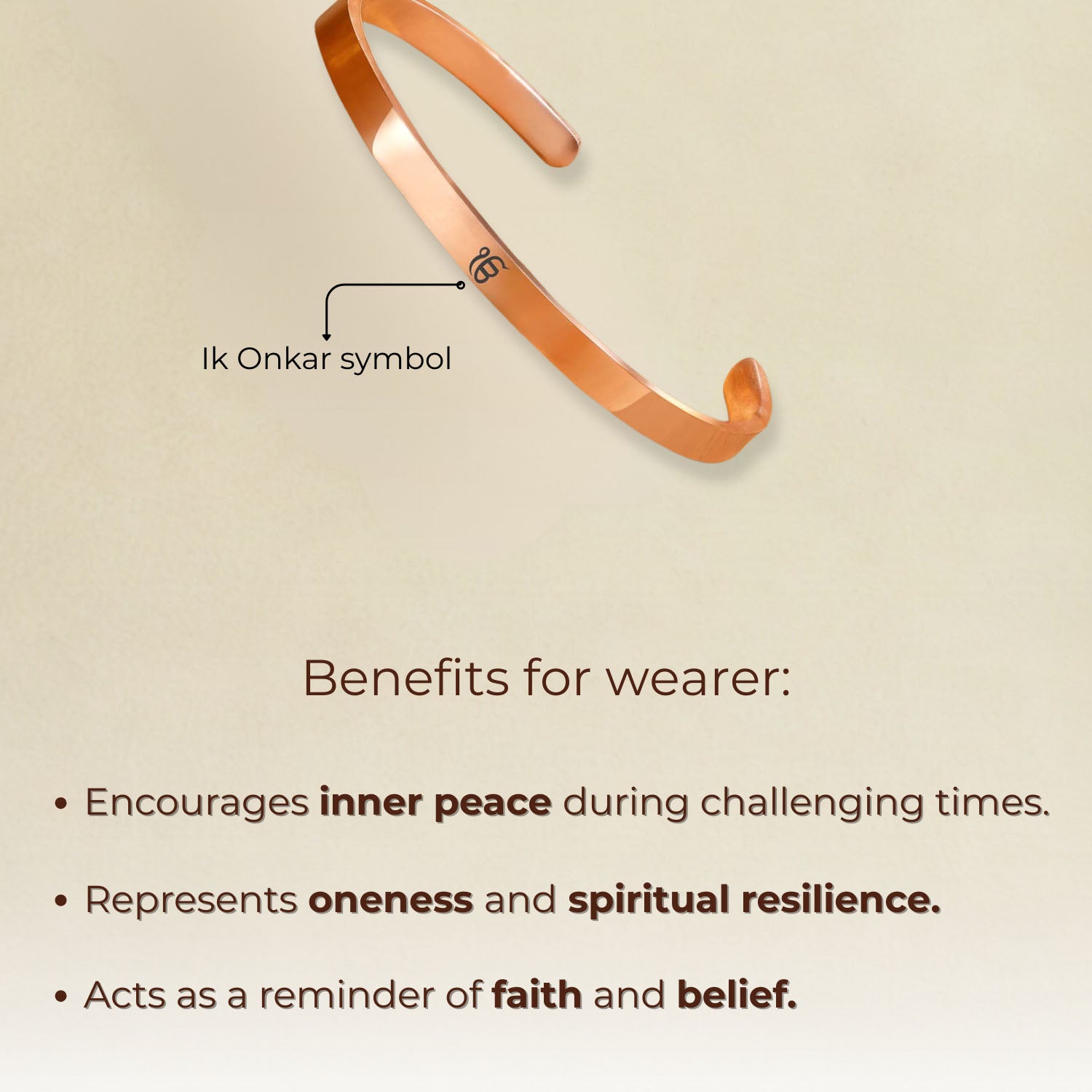 Ik Onkar Gloss Cuff Adjustable Bracelet Silver