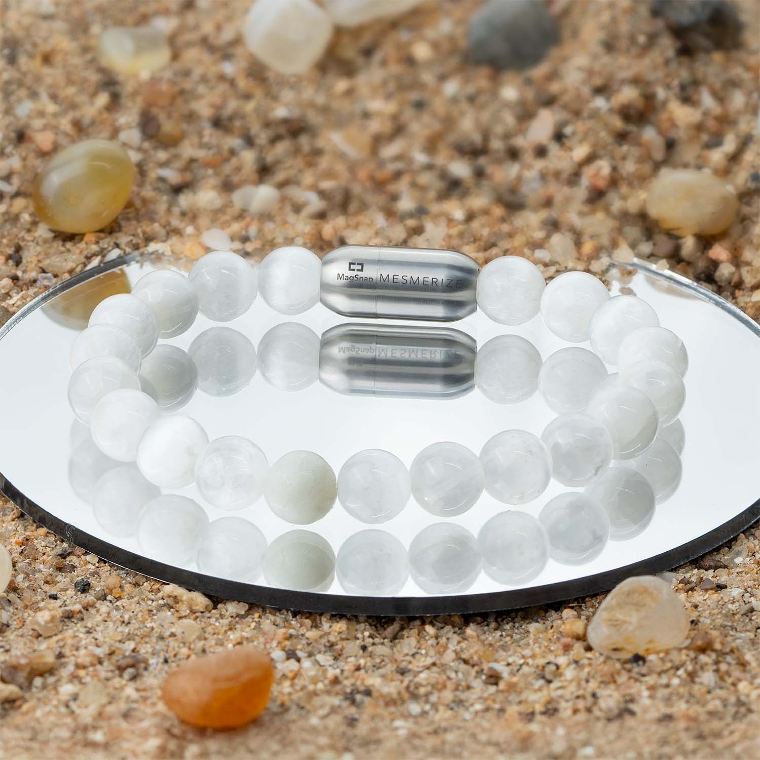 Inner Peace Selenite Natural Stone Bracelet with MagSnap