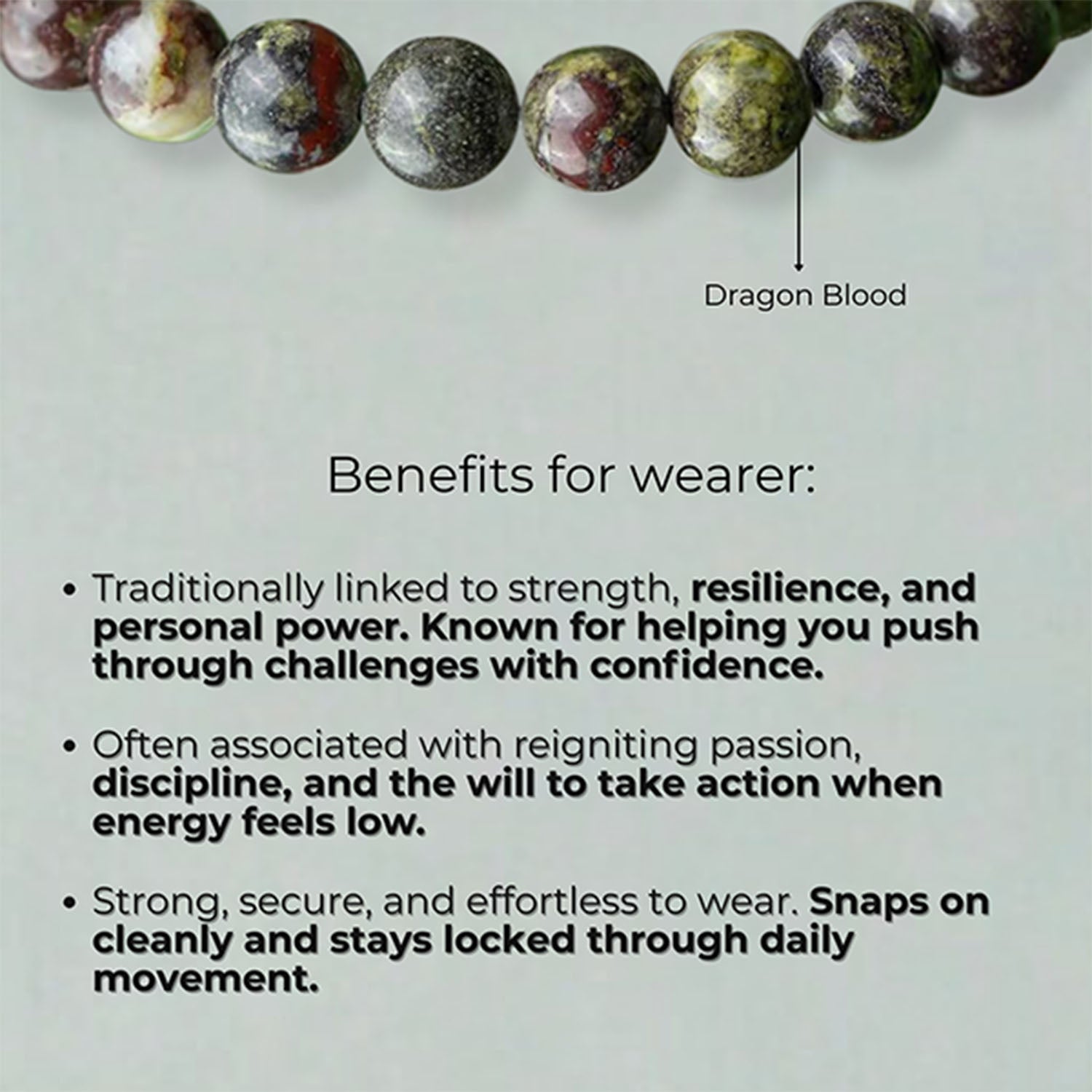 Inner Strength Dragonblood Natural Stone Bracelet with MagSnap 2