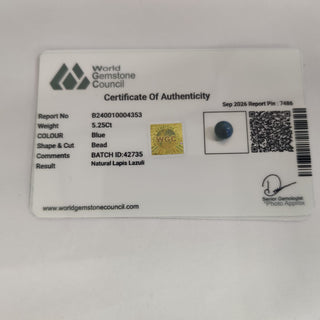 Lapis Lazuli lab certificate 14