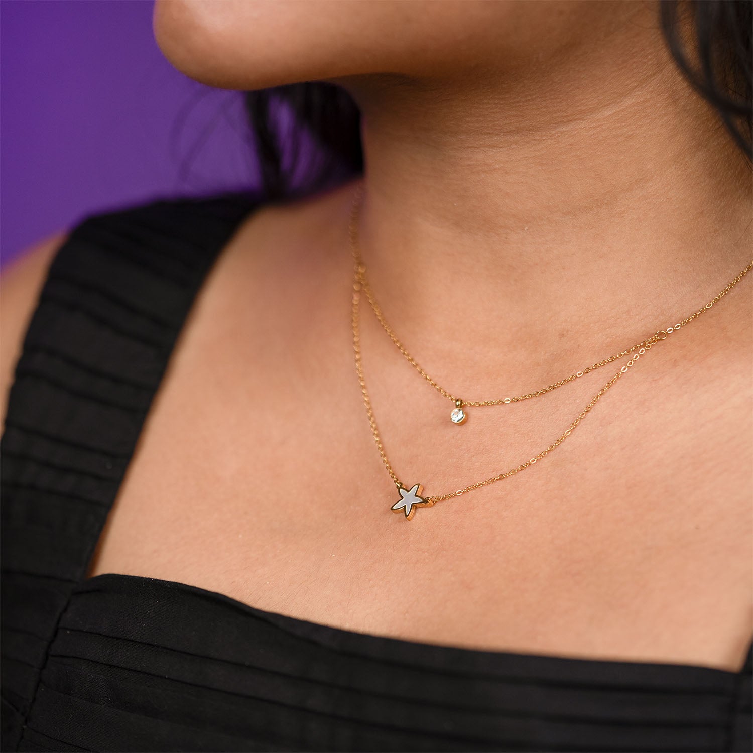 Layered MOP Star Necklace