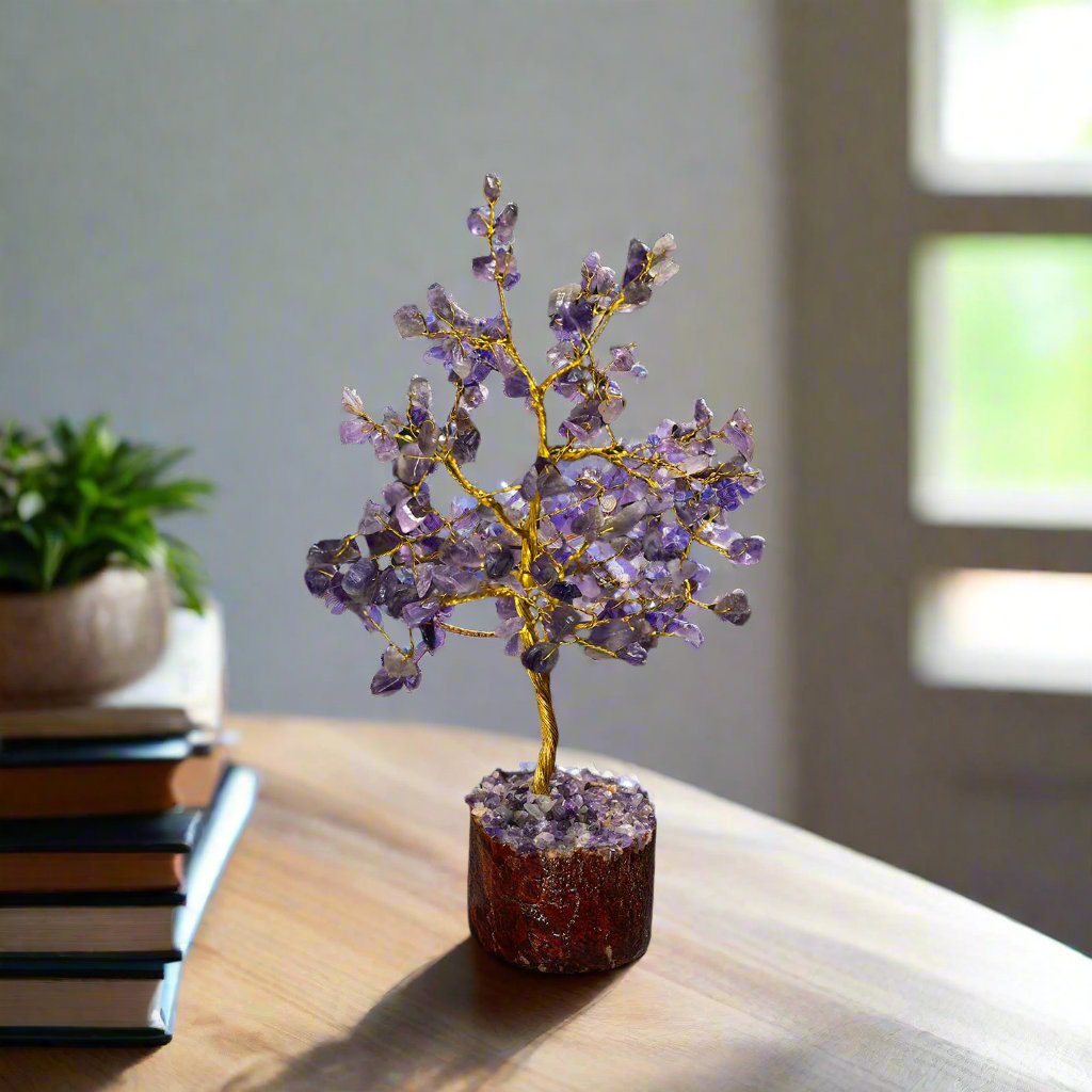 Mini Amethyst Tree+Chocolates+Salted Cashwes+Candles