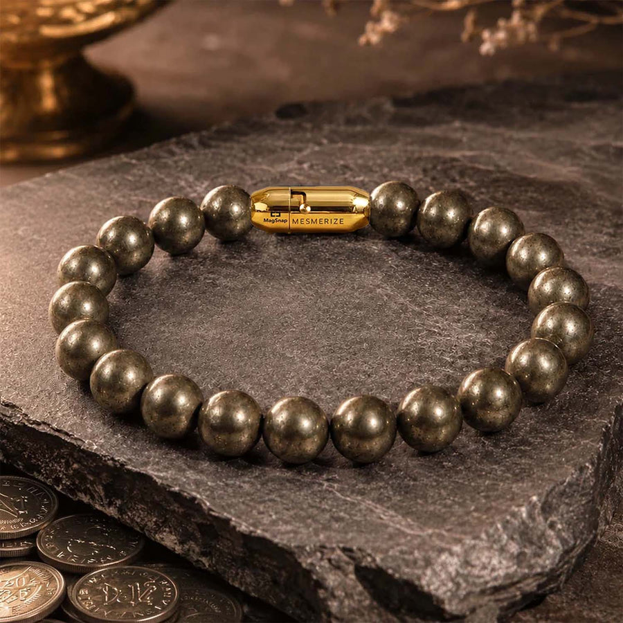 Money Magnet Pyrite Natural Stone Bracelet