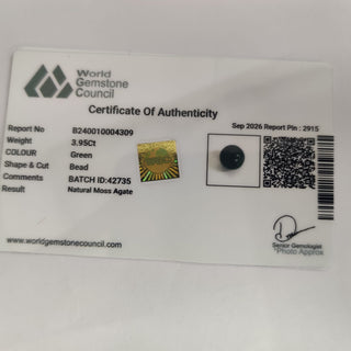 Moss Agate lab certificate 14
