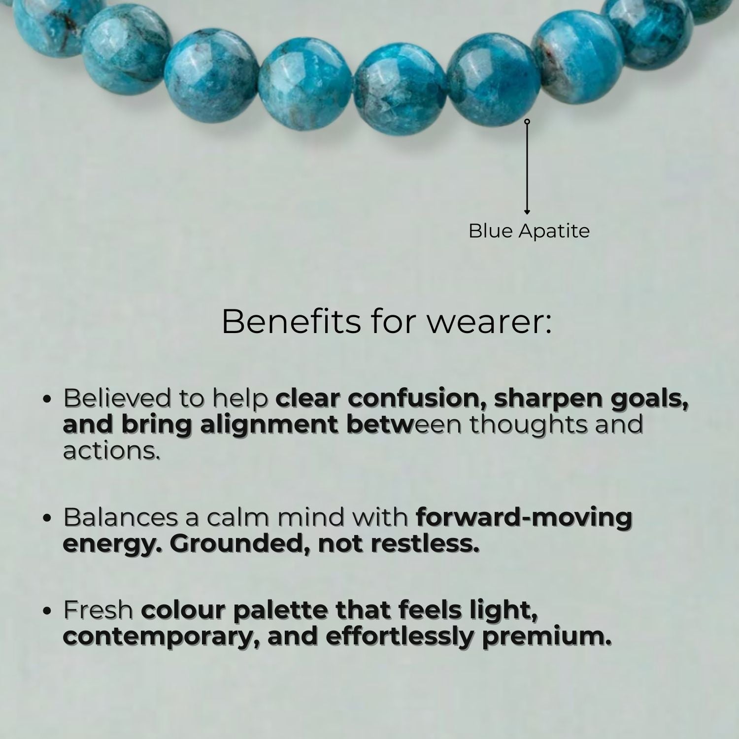 Motivating Blue Apatite Natural Stone Elastic Bracelet