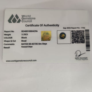 Om Onyx lab certificate 13