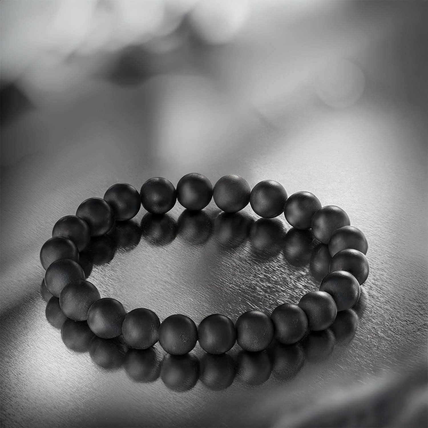 Onyx natural stone elastic bracelet