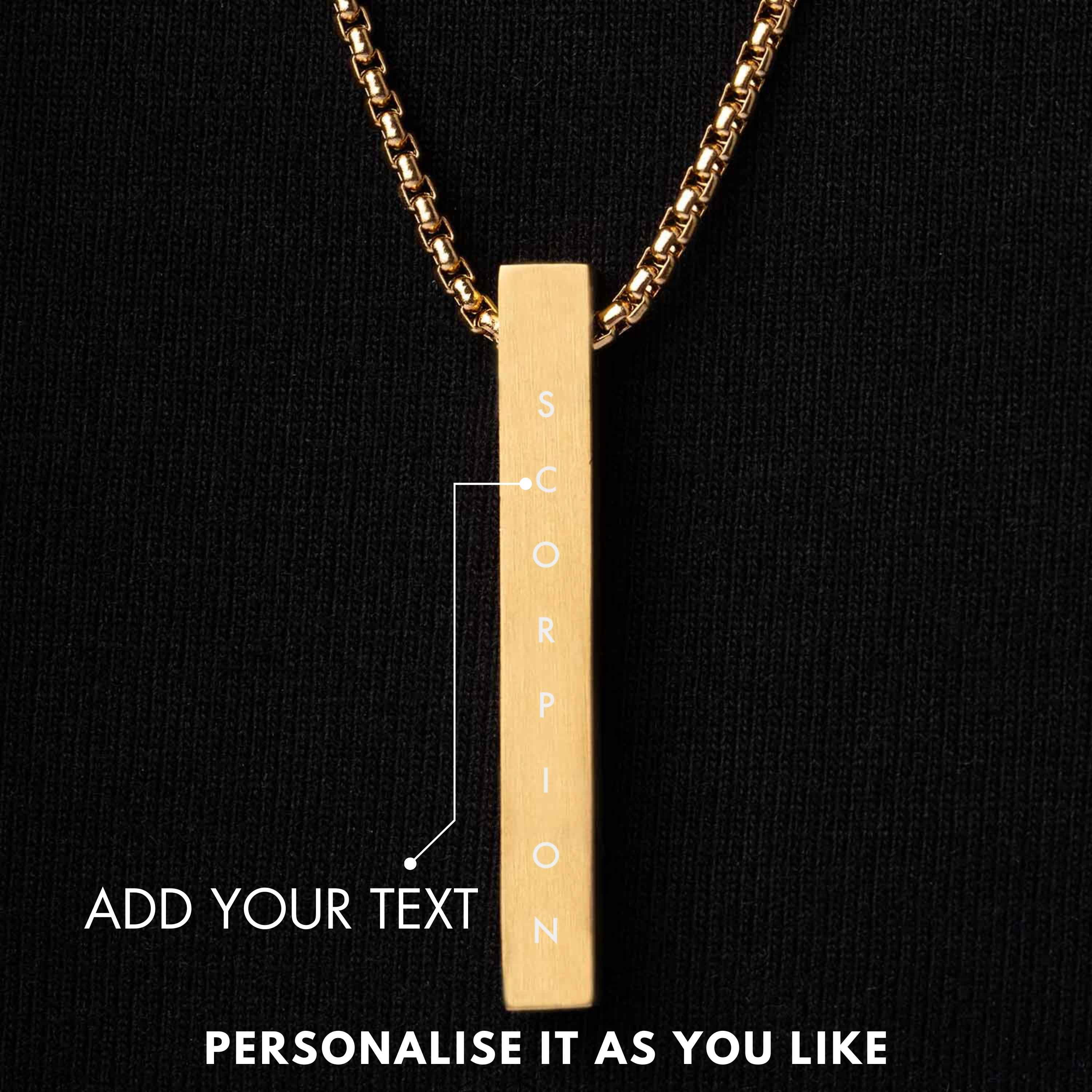 Personalised Bar Necklace Gold