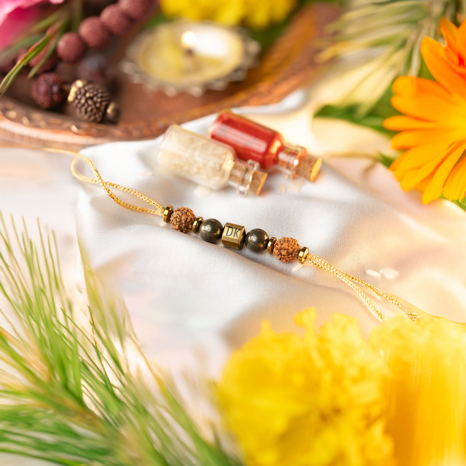 Rudraksh Personalised Rakhi + Choco Cookies + Brownie + Raspberry Chocolate