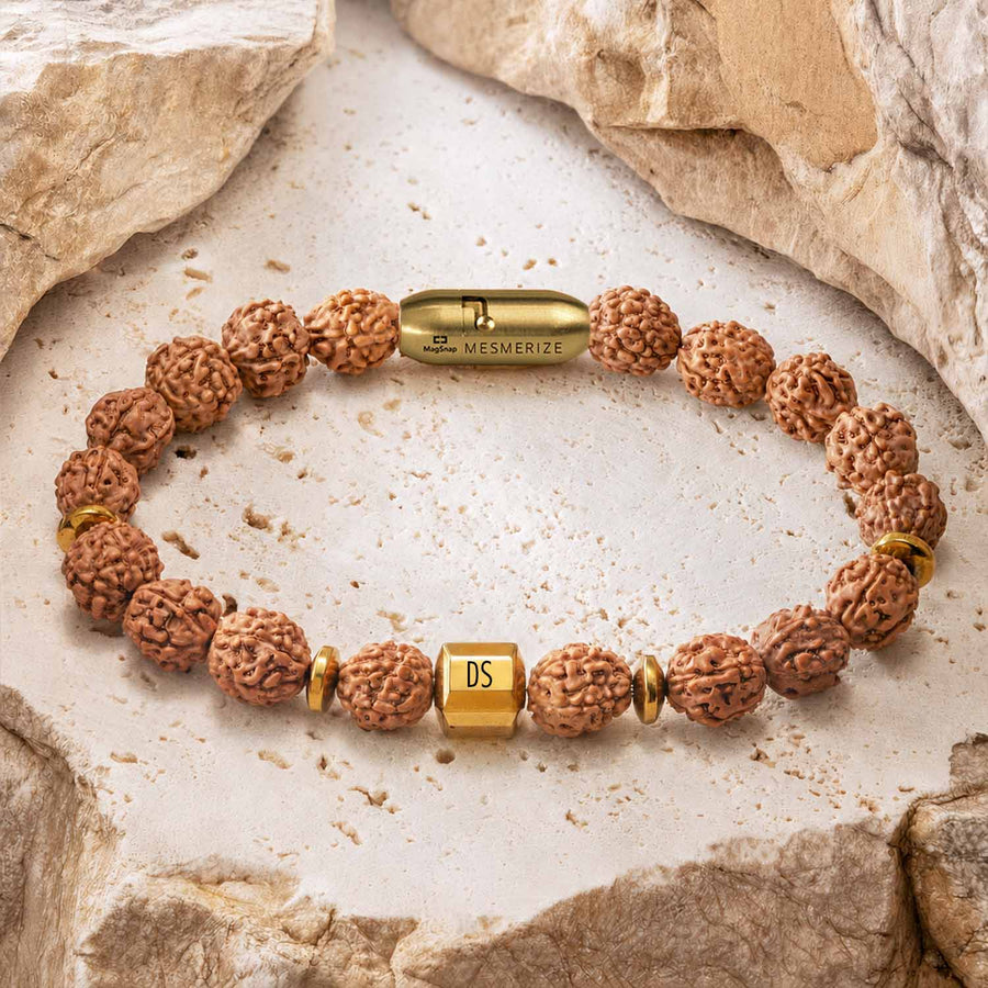 Personalised Spiritual Rudraksh Natural Stone Bracelet with MagSnap 4