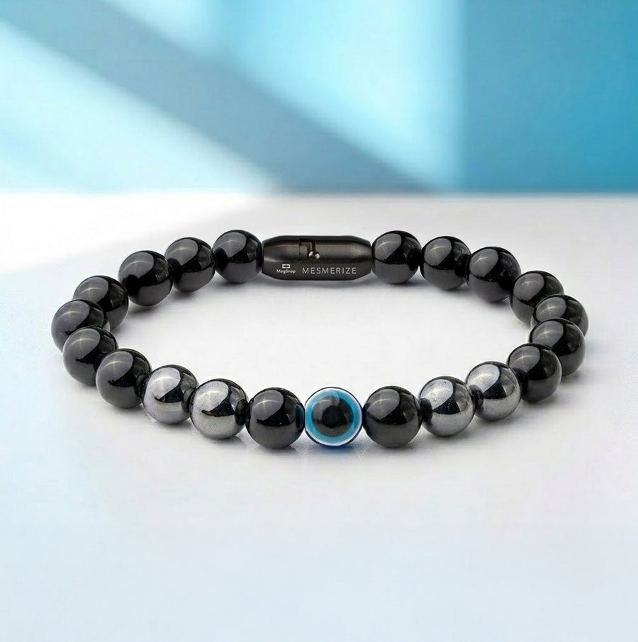 Protective Evil Eye Hematite Natural Stone Bracelet