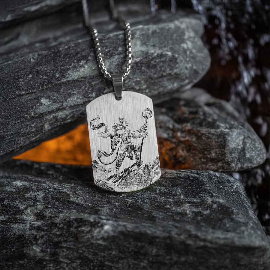 Protector Hanuman Godform Tag Necklace
