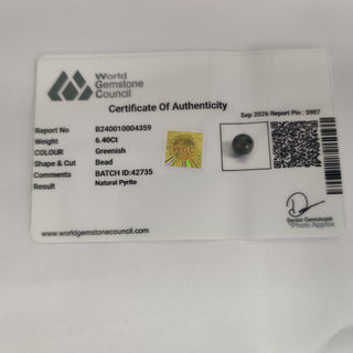 Pyrite lab certificate 14