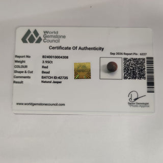 Red Jasper lab certificate 14