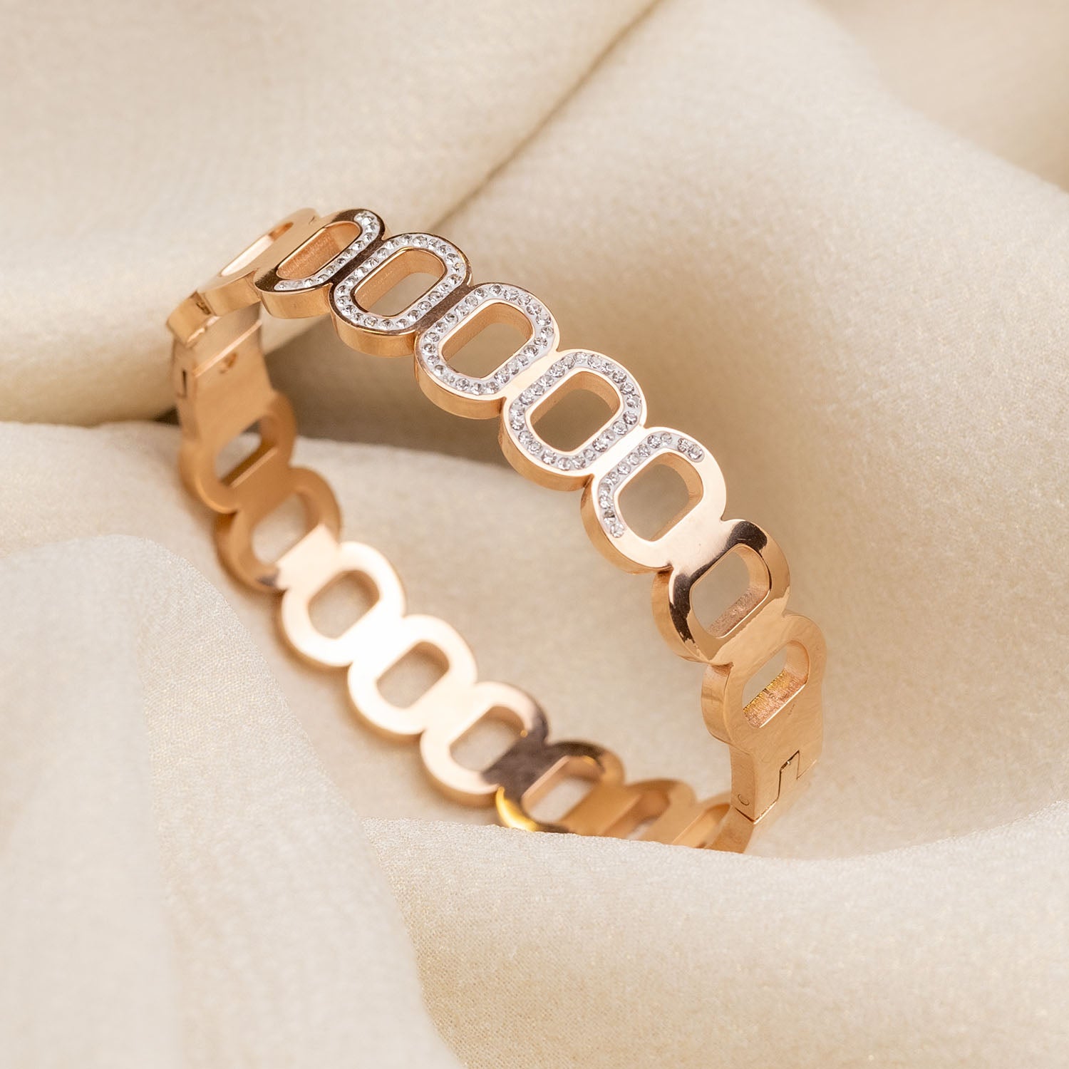 W Premium Jewellery Rose Gold Diamond Reversible Bracelet