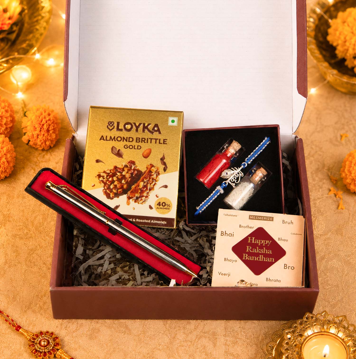 Shree Krishna Pure Silver Plated Rakhi Hamper