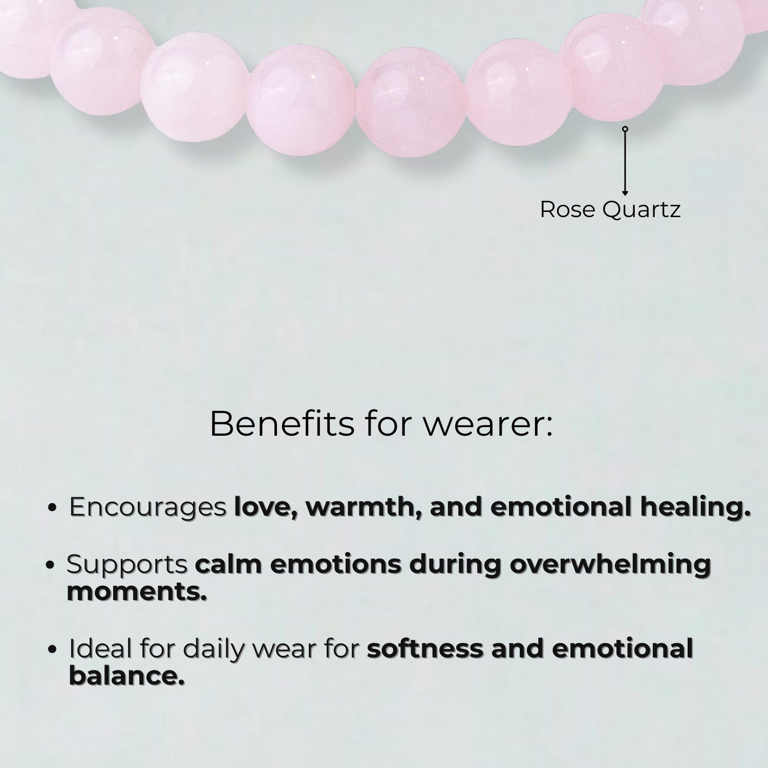 Solace Rose Quartz Natural Stone Elastic Bracelet