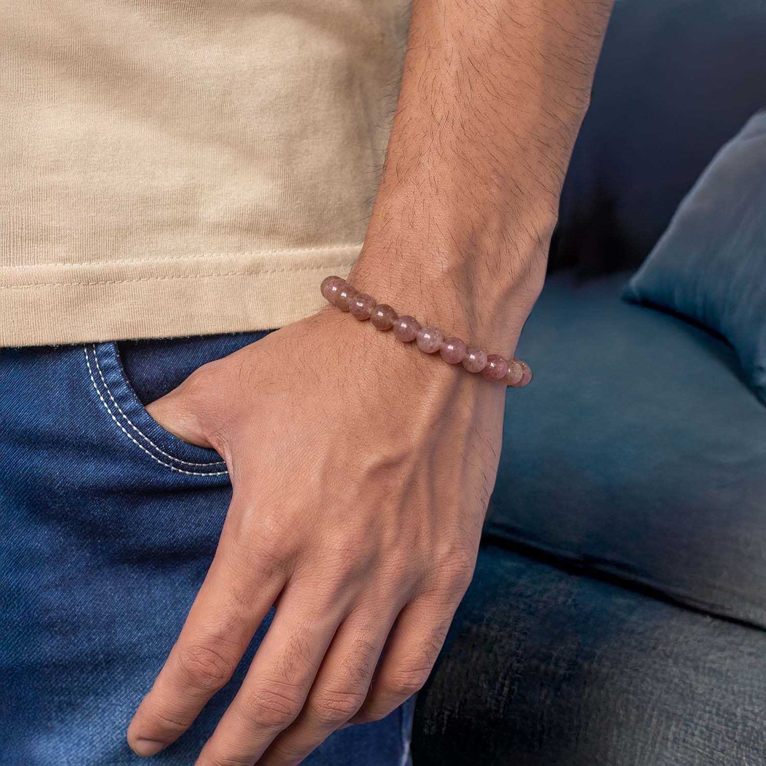 Soulful Strawberry Quartz Natural Stone Bracelet