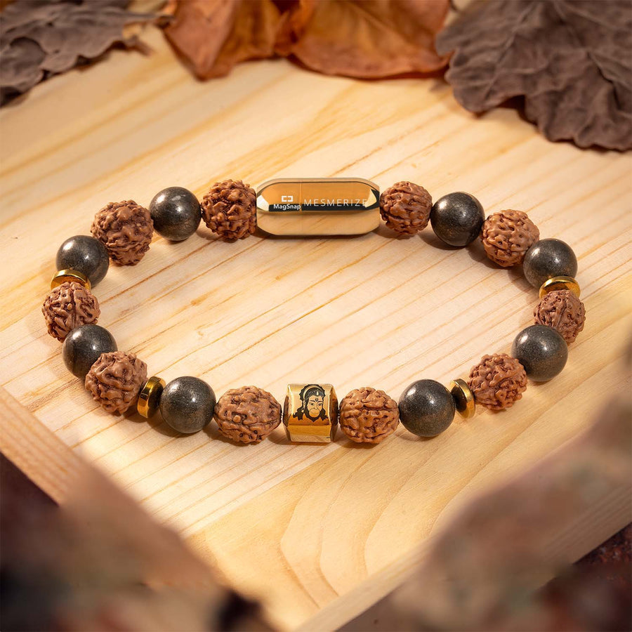 Spiritual Hanuman Natural Stone Bracelet with MagSnap
