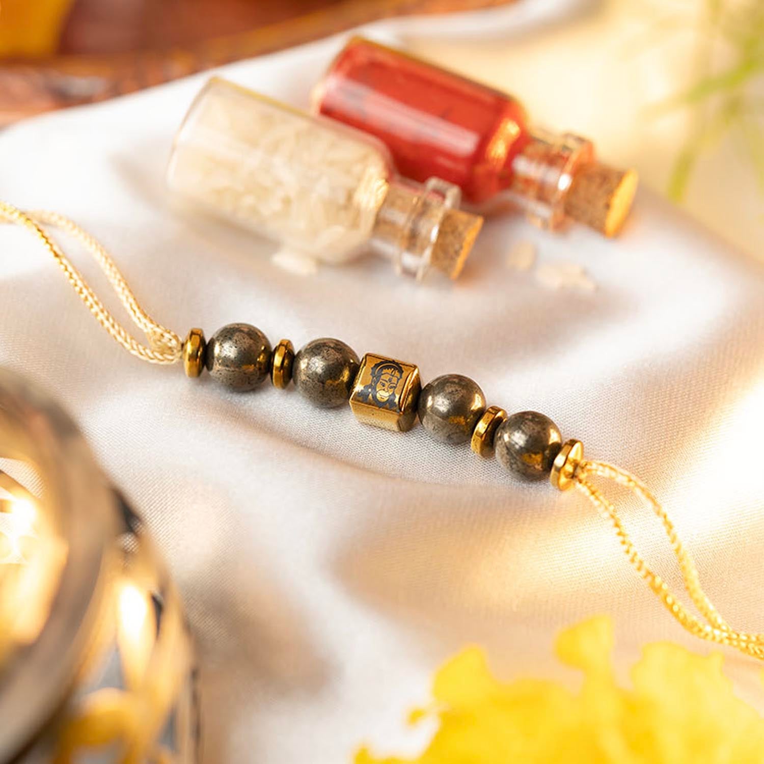 Spiritual Strength Hanuman Pyrite Rakhi