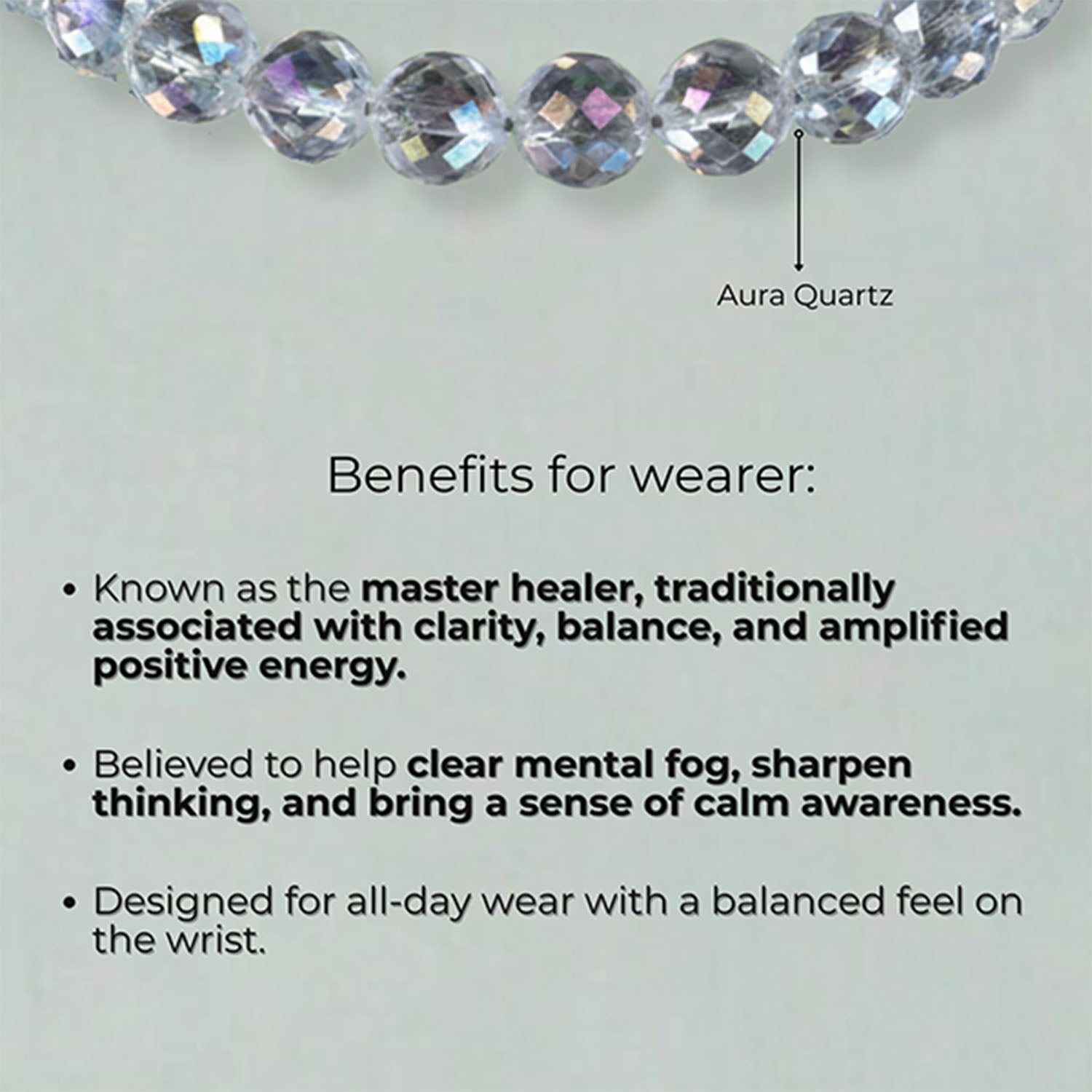 Starlit Aura Quartz Natural Stone Bracelet with Elastic