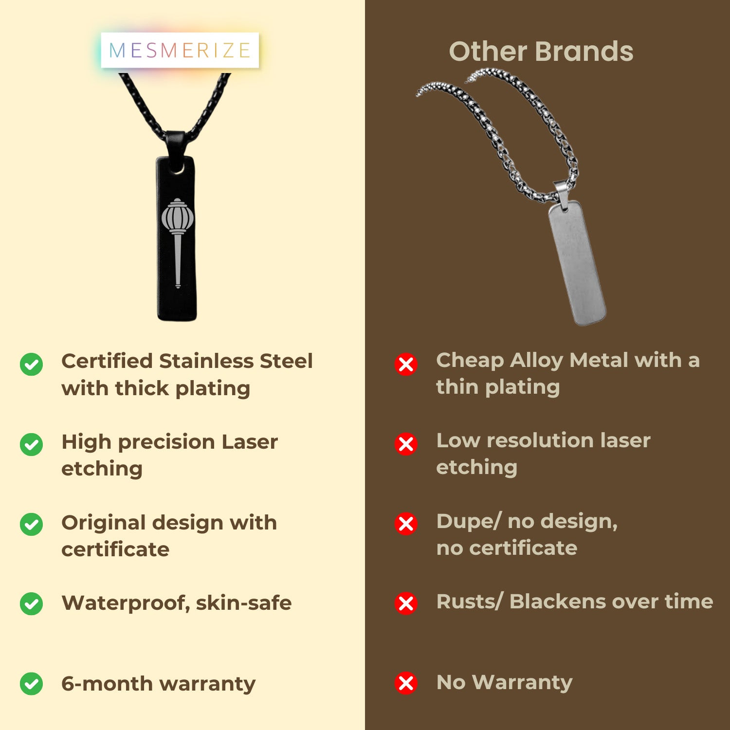 Black Hanuman Gada Spiritual Mini Bar Necklace