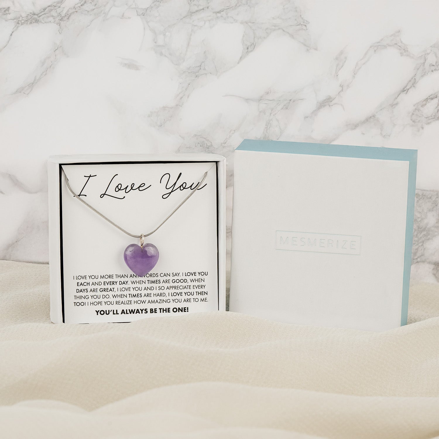 Wellness Amethyst Natural Stone Heart Necklace