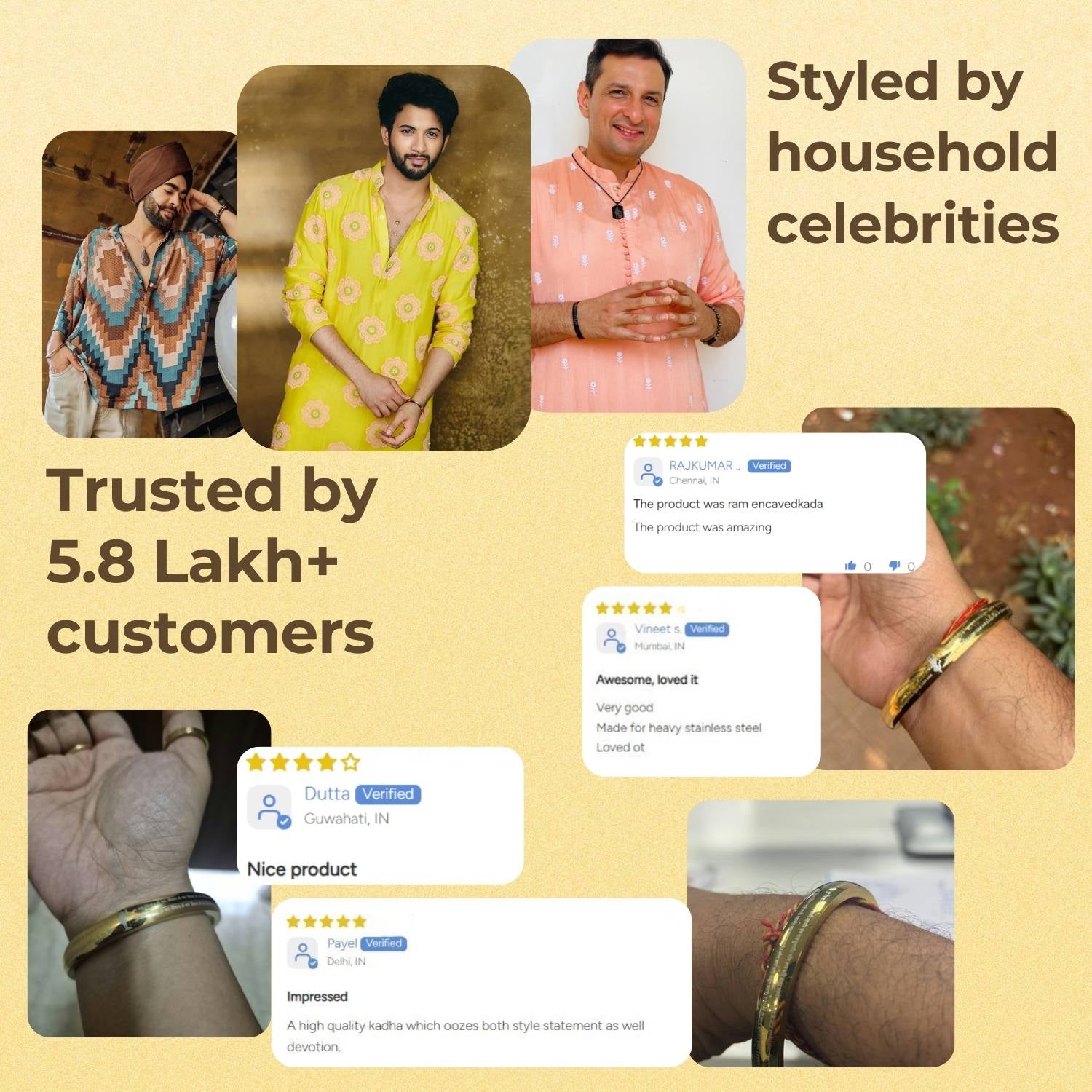 Round Curved 9 Verse of Hanuman Chalisa Kada Silver