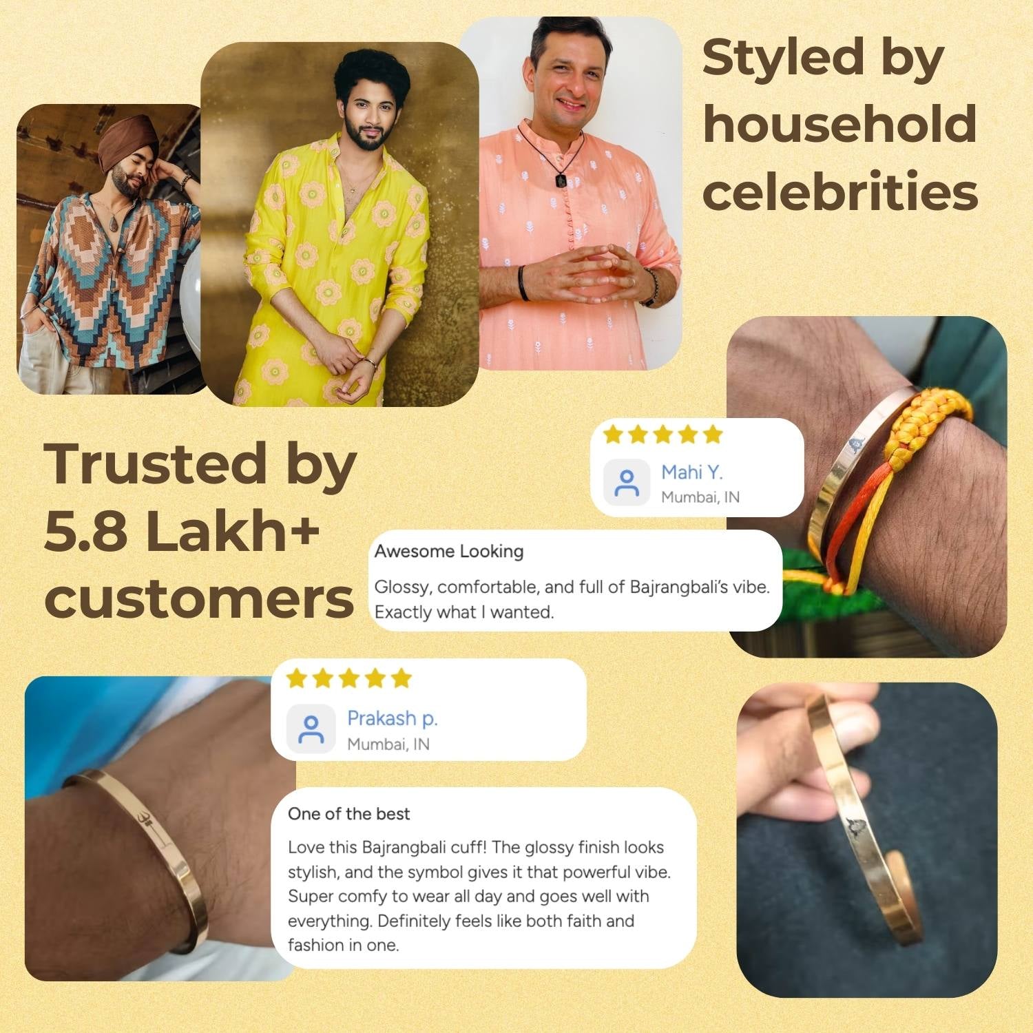 Maha Mrintujay Mantra Gloss Cuff Adjustable Bracelet Rose Gold