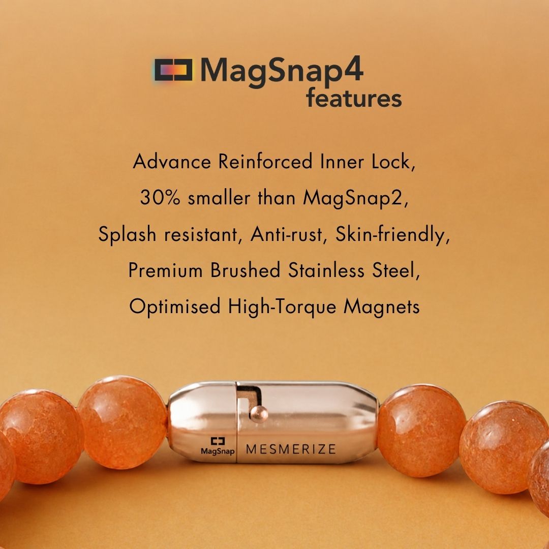 Soothing Pink Tourmaline Natural Stone Bracelet with Magsnap 2